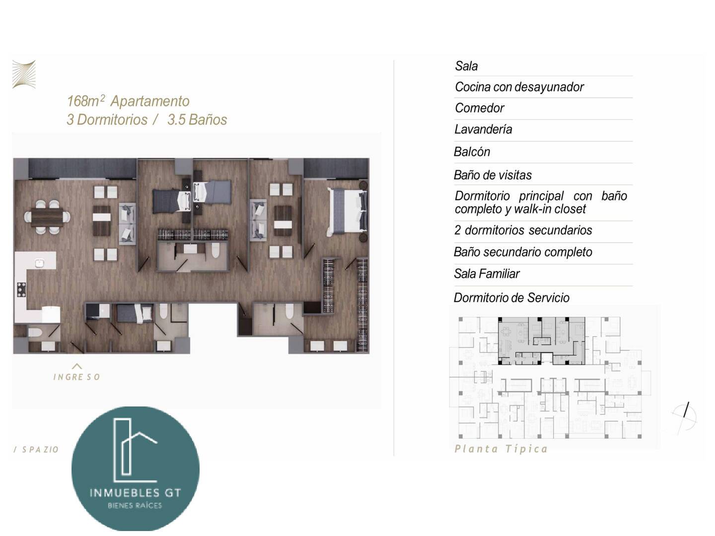 Apartamento en renta zona 16 Spazio - Miniatura 7